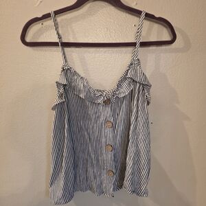 Universal Thread Navy and White Striped Camisole Blouse - Medium